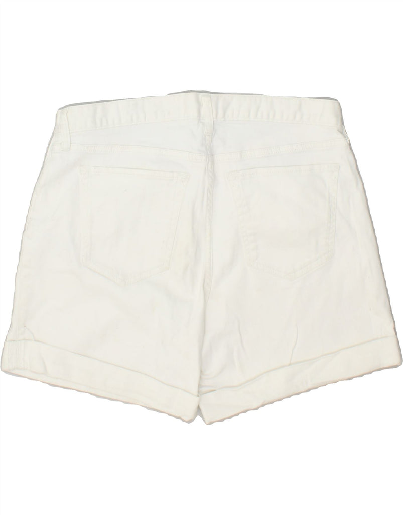 EDDIE BAUER Womens Boyfriend Denim Shorts US 12 Large W34  White Cotton | Vintage Eddie Bauer | Thrift | Second-Hand Eddie Bauer | Used Clothing | Messina Hembry 