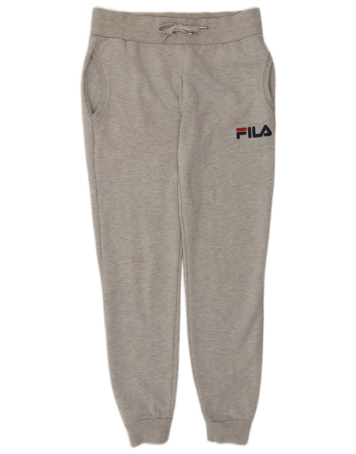 Fila Mens Graphic Tracksuit Trousers Joggers Small Grey Flecked Polyester