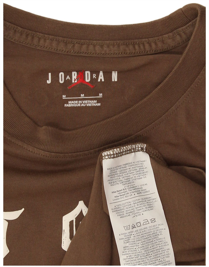Jordan Mens Graphic Top Long Sleeve Medium Brown Cotton