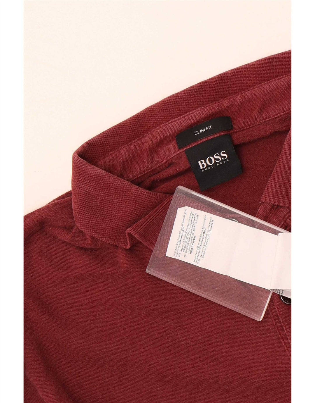 Hugo Boss Mens Slim Fit Polo Shirt Medium Maroon Cotton