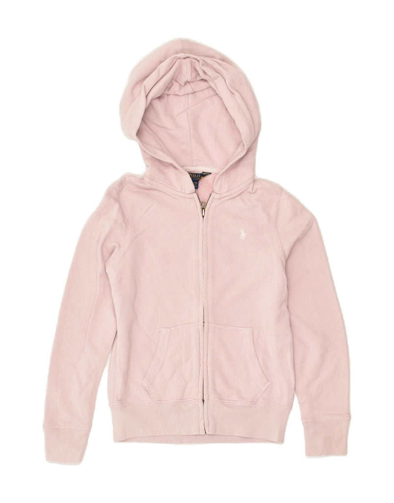 POLO RALPH LAUREN Girls Zip Hoodie Sweater 8-9 Years Medium Pink Cotton | Vintage Polo Ralph Lauren | Thrift | Second-Hand Polo Ralph Lauren | Used Clothing | Messina Hembry 