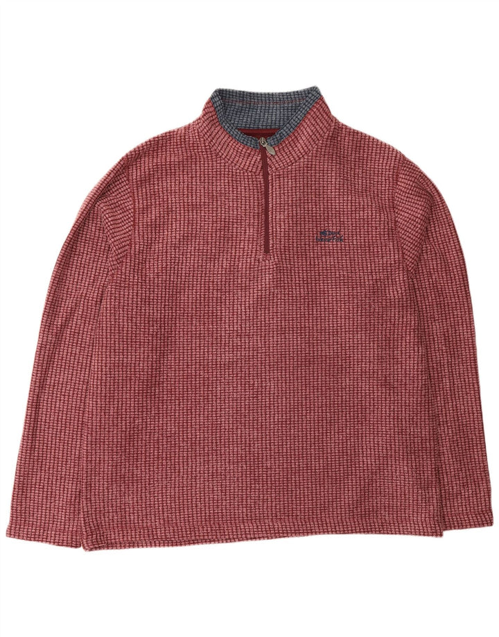 Weird Fish Mens Zip Neck Fleece Jumper 2XL Pink Polyester