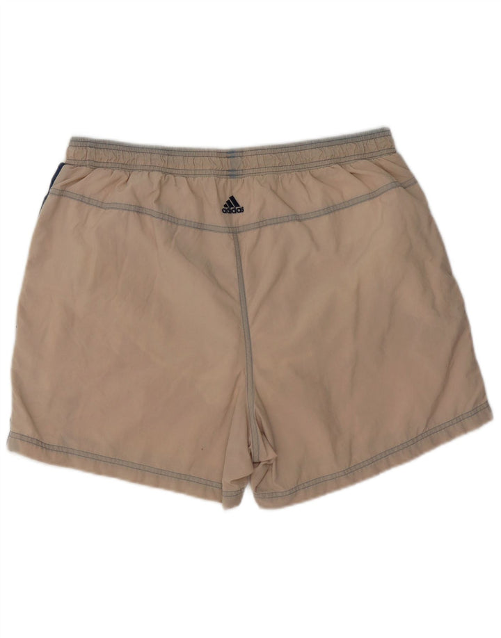 ADIDAS Mens Graphic Sport Shorts Large Beige Colourblock Polyester