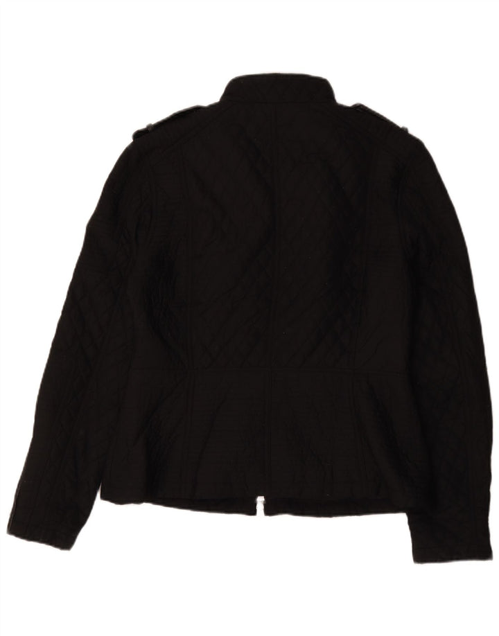 Barbour Womens Military Quilted Jacket UK 16 Large Black