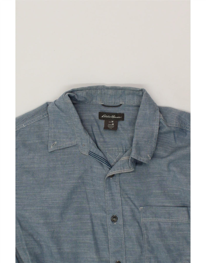 EDDIE BAUER Mens Short Sleeve Shirt Medium Blue Vintage Eddie Bauer and Second-Hand Eddie Bauer from Messina Hembry 