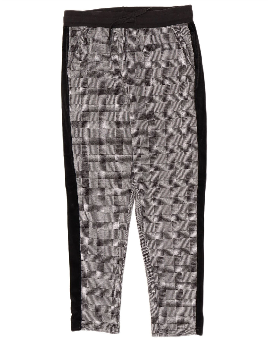 Zara Mens Slim Cropped Trousers Medium W31 L25 Grey Houndstooth Polyester