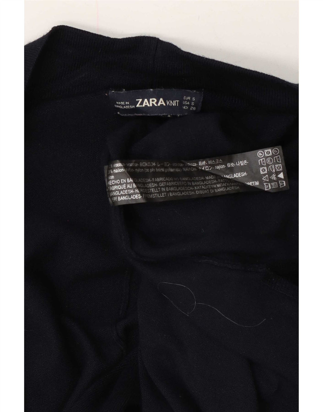 Zara Womens Oversized Longline Open Cardigan Sweater UK 10 Small Navy Blue
