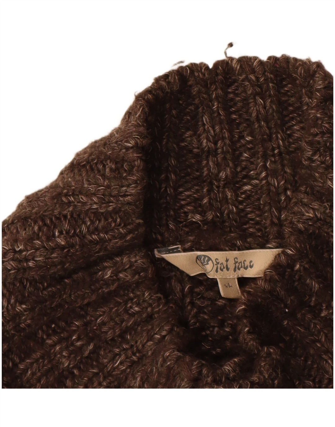 Fat Face Mens Button Neck Jumper Sweater XL Brown Wool