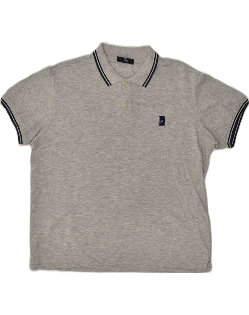 FAY Mens Polo Shirt Medium Grey Cotton | Vintage Fay | Thrift | Second-Hand Fay | Used Clothing | Messina Hembry 