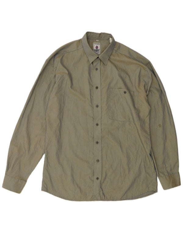 CLUB D'AMINGO Mens Shirt Size 39/40 Medium Green Spotted