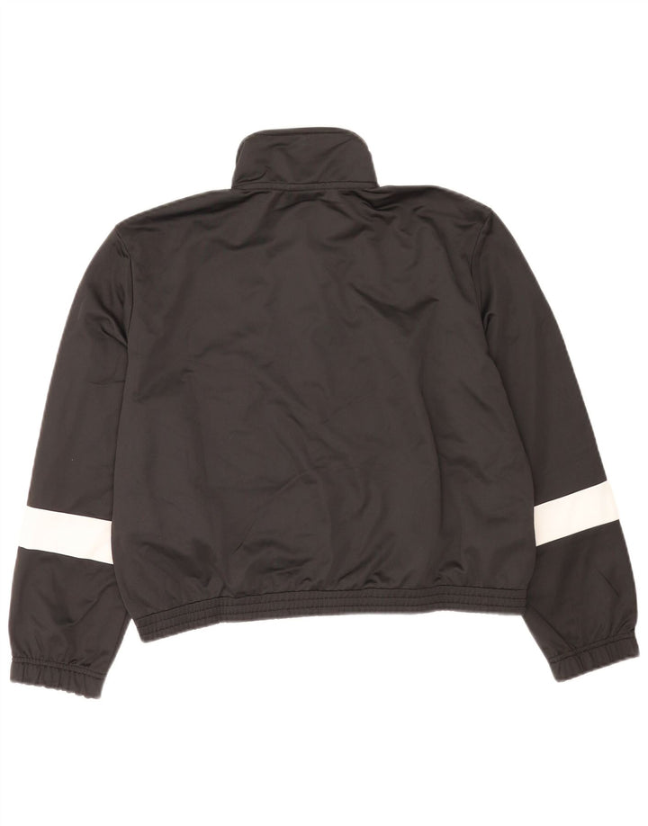 Umbro Womens Crop Graphic Tracksuit Top Jacket UK 14 Medium Black