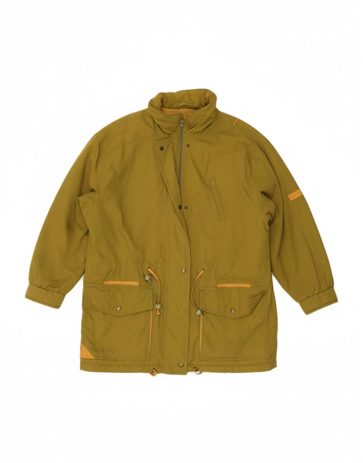 VINTAGE Womens Windbreaker Jacket EU 40 Medium Green Polyester