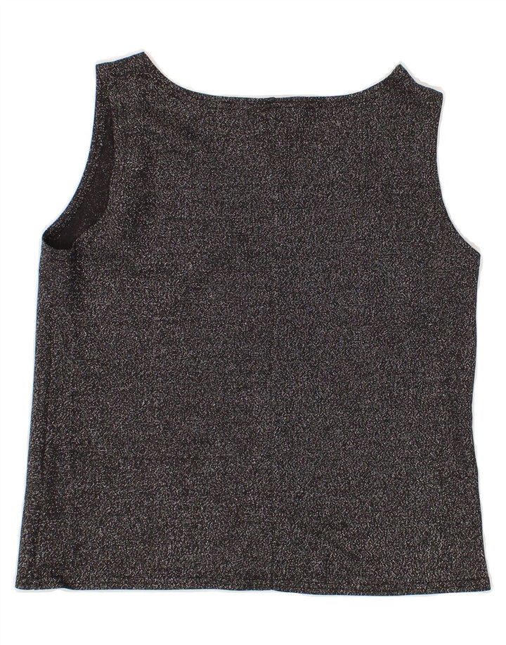 VINTAGE Womens Crop Sleeveless Blouse Top EU 36 Small Black Lurex Vintage Vintage and Second-Hand Vintage from Messina Hembry 
