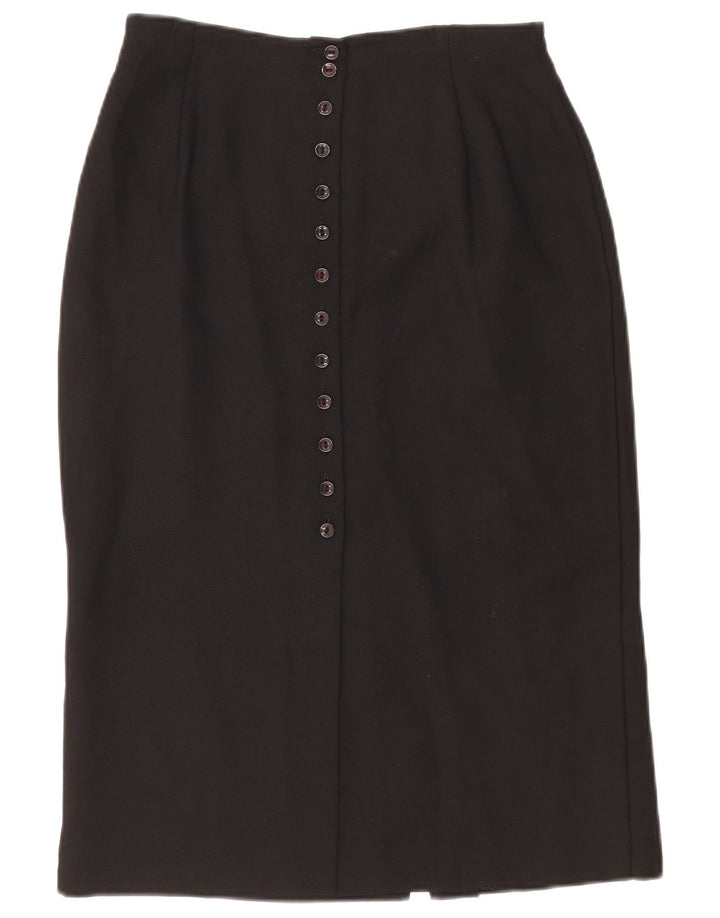Marks & Spencer Womens Pencil Skirt UK 14 Medium W28 Black Polyester