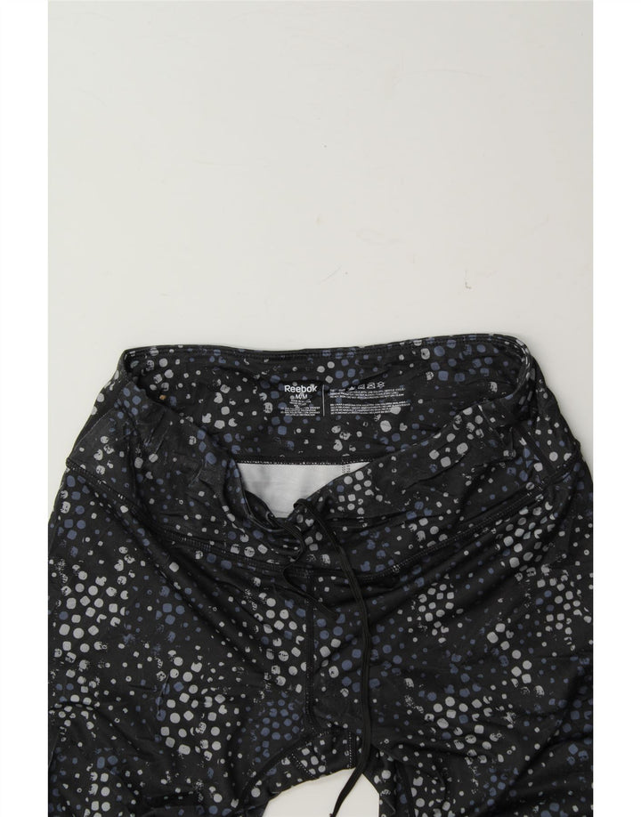 REEBOK Womens Leggings UK 12 Medium  Navy Blue Spotted Polyester Vintage Reebok and Second-Hand Reebok from Messina Hembry 