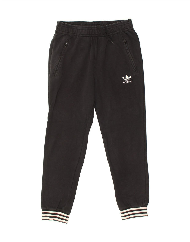 ADIDAS Boys Graphic Tracksuit Trousers Joggers 13-14 Years Black Cotton | Vintage Adidas | Thrift | Second-Hand Adidas | Used Clothing | Messina Hembry 