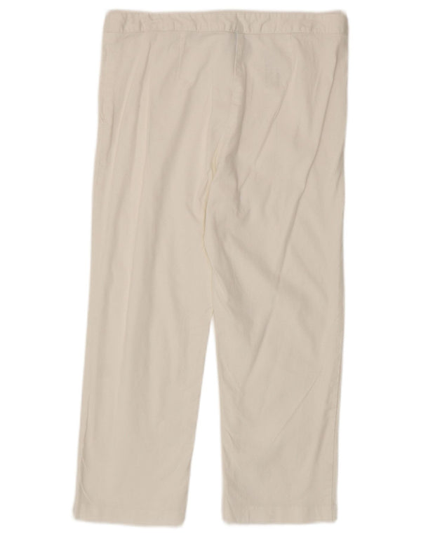 Benetton Womens Capri Trousers UK 8 Small W28 L21 White Cotton