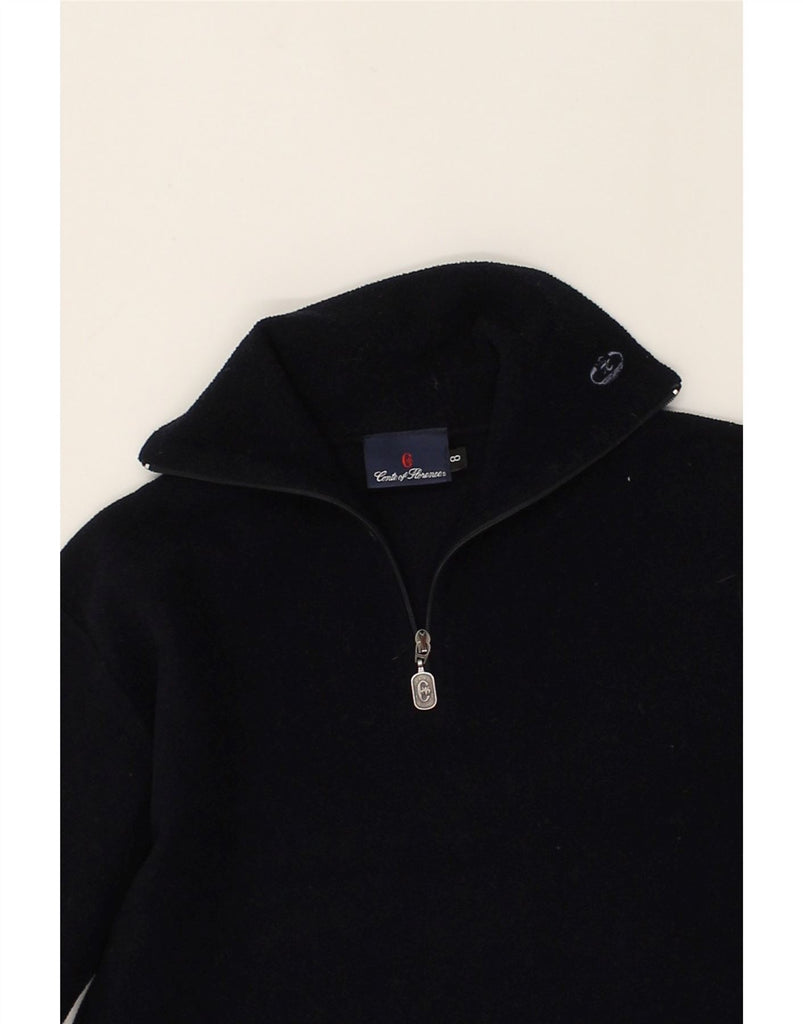 CONTE OF FLORENCE Boys Zip Neck Fleece Jumper 7-8 Years Navy Blue | Vintage Conte of Florence | Thrift | Second-Hand Conte of Florence | Used Clothing | Messina Hembry 