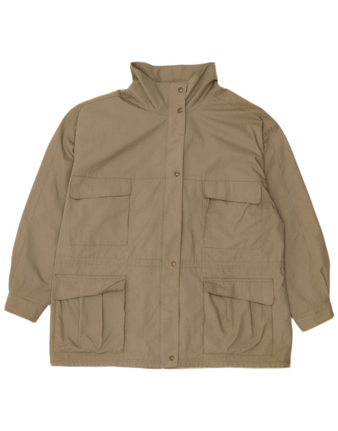 Diolen Womens Loose Fit Hooded Rain Jacket EU 48 2XL Khaki Polyester