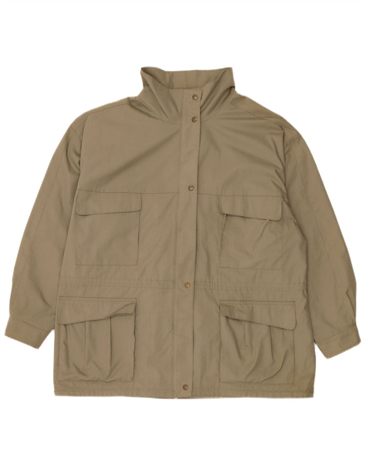 Diolen Womens Loose Fit Hooded Rain Jacket EU 48 2XL Khaki Polyester