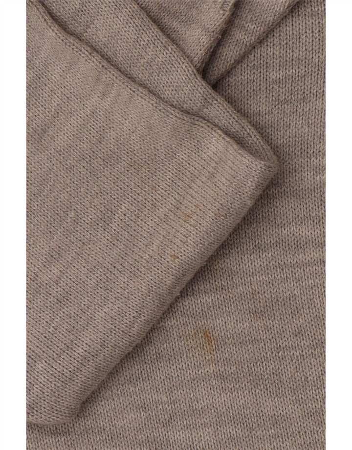 Vintage Womens Cardigan Sweater UK 18 XL Grey Patchwork