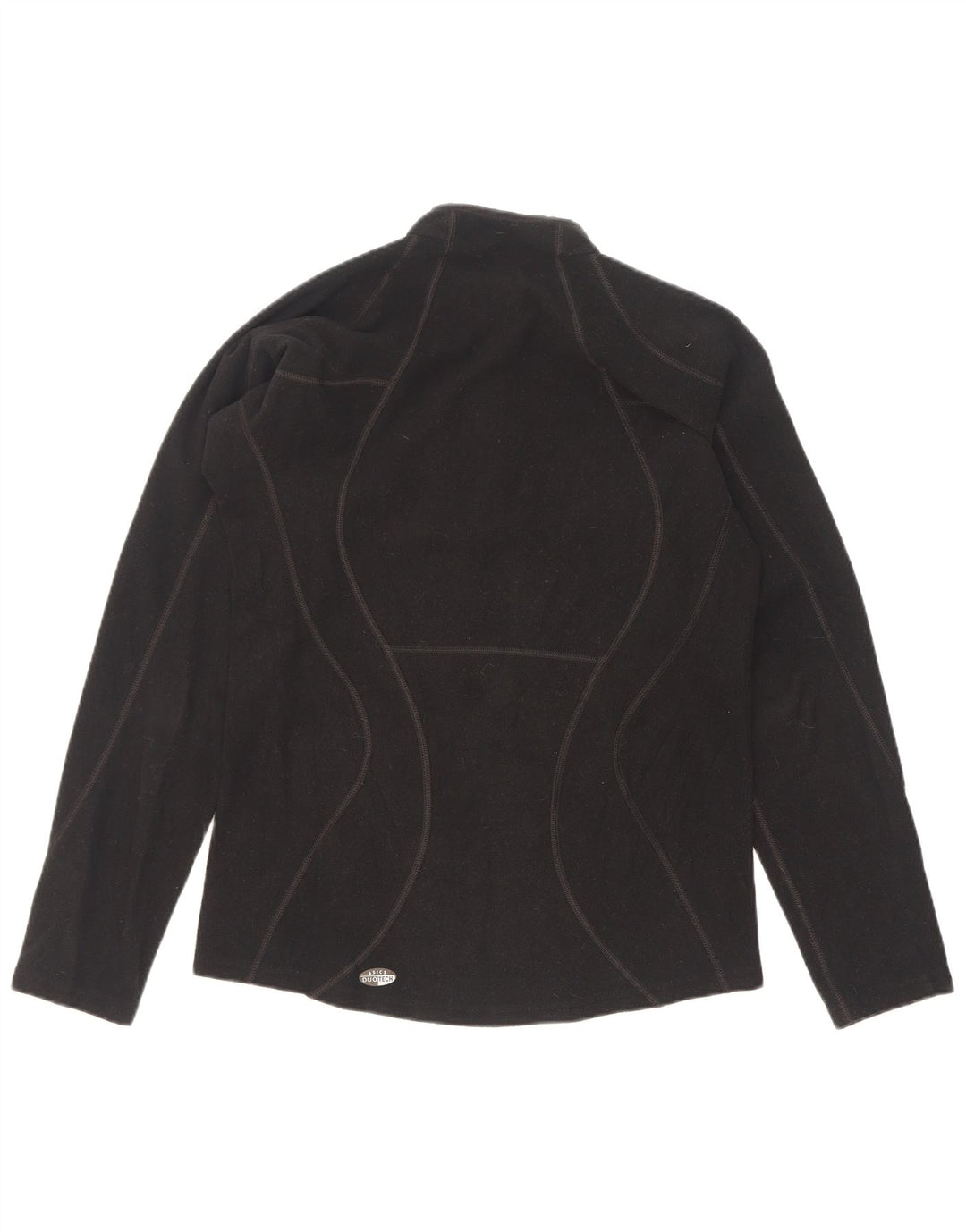 Asics Mens Zip Neck Fleece Jumper Small Black Polyester