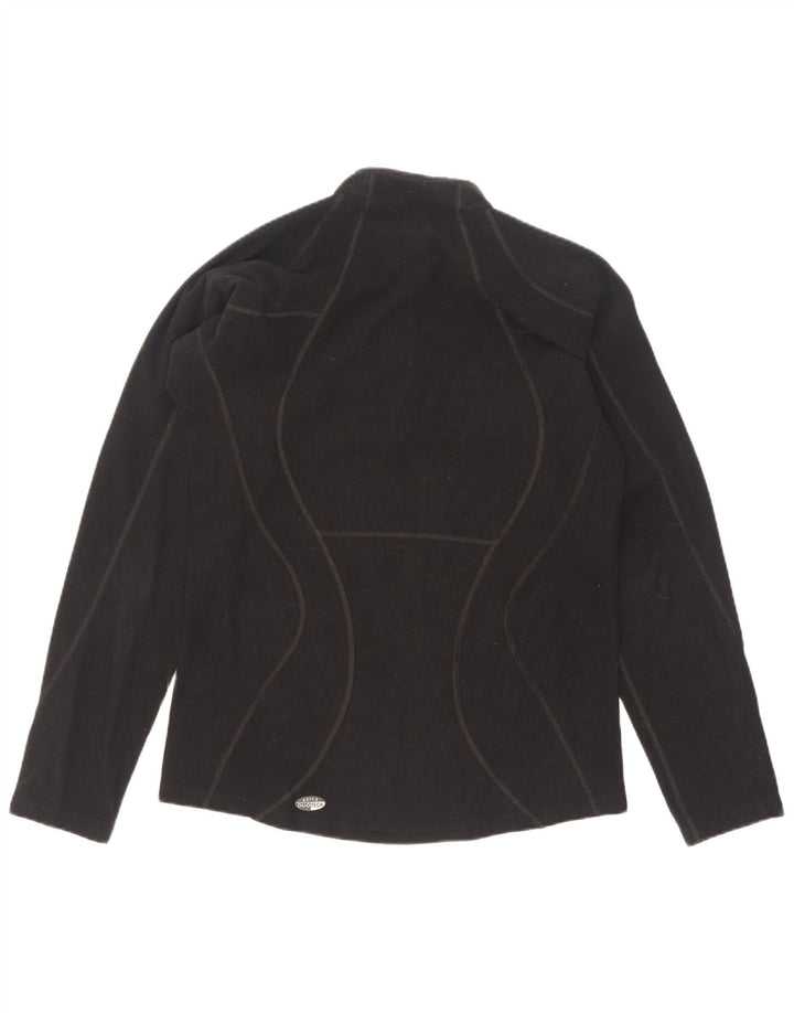 Asics Mens Zip Neck Fleece Jumper Small Black Polyester