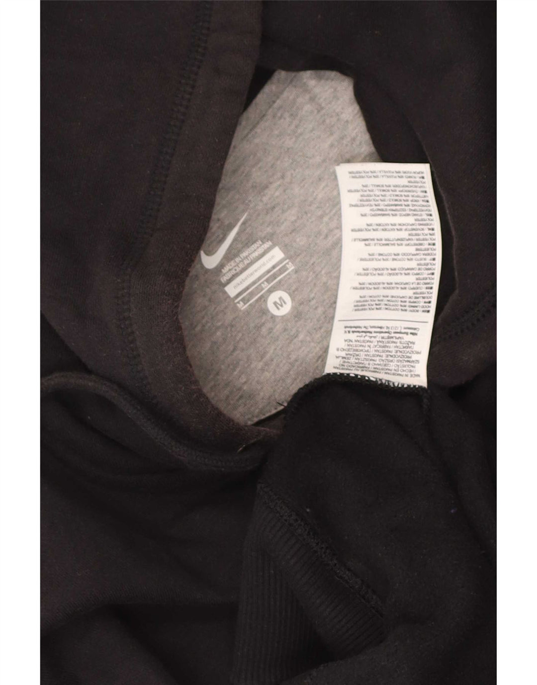 Nike Mens Zip Hoodie Sweater Medium Black Cotton
