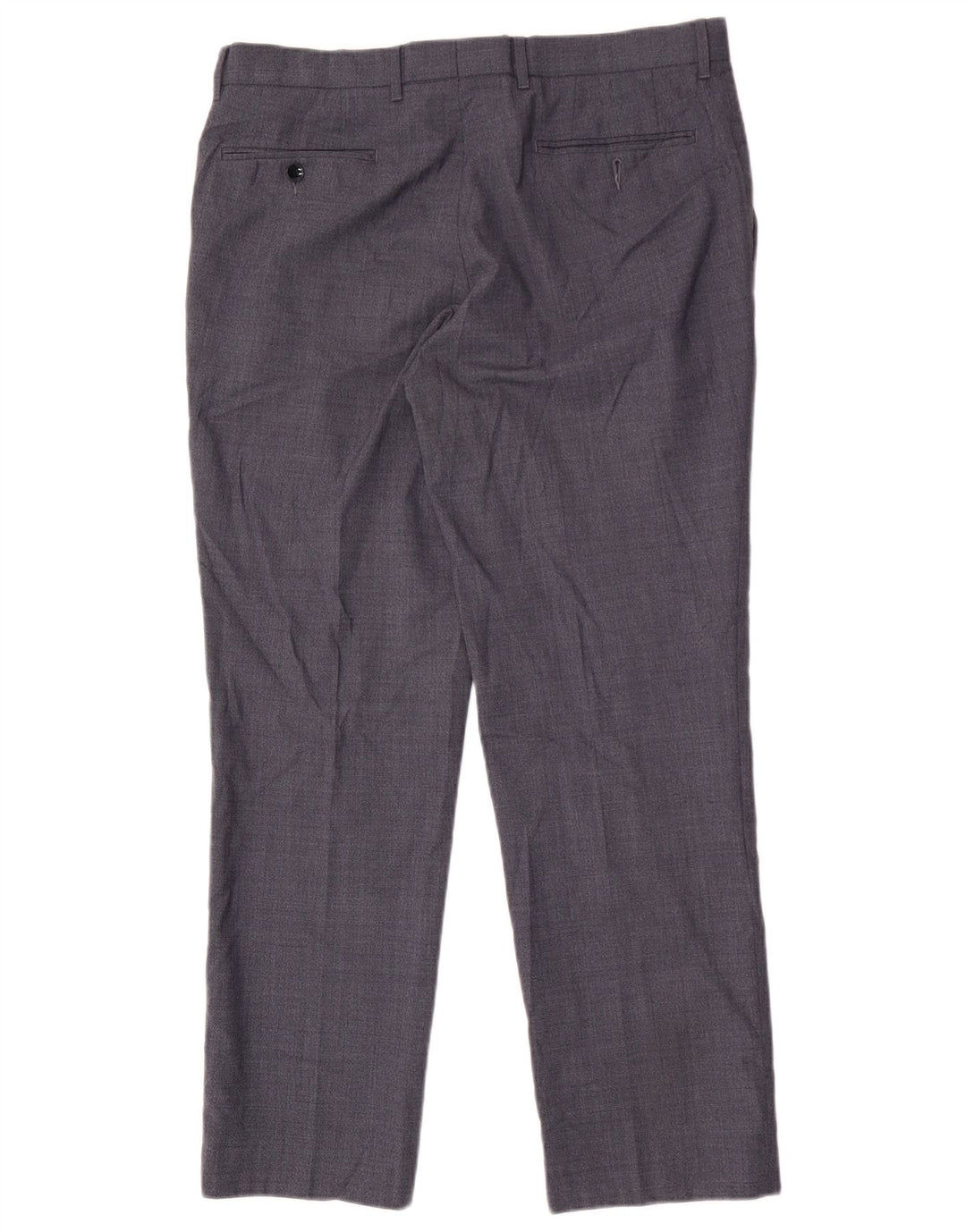 Marks & Spencer Mens Autograph Straight Suit Trousers W34 L29 Blue Wool