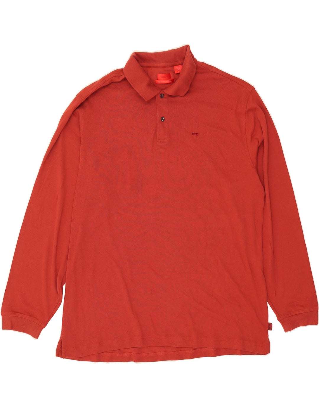 IZOD Mens Long Sleeve Polo Shirt XL Red Cotton Vintage Izod and Second-Hand Izod from Messina Hembry 