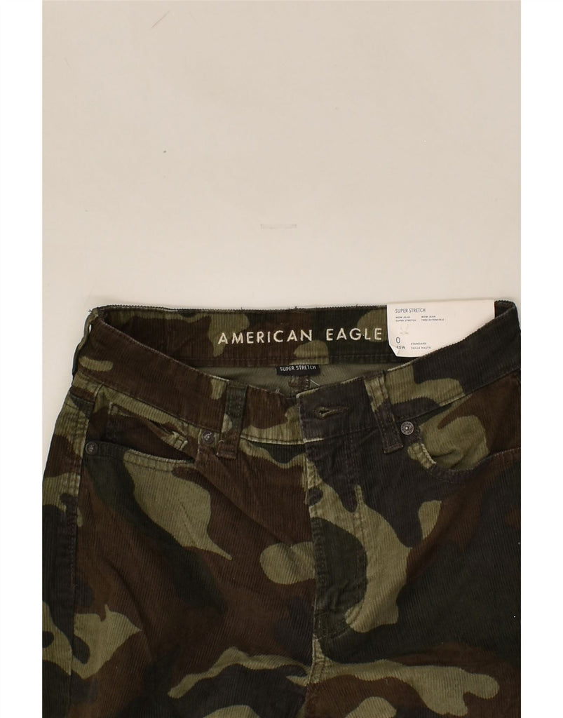 AMERICAN EAGLE Womens Slim Corduroy Trousers W25 L28  Khaki Camouflage | Vintage American Eagle | Thrift | Second-Hand American Eagle | Used Clothing | Messina Hembry 