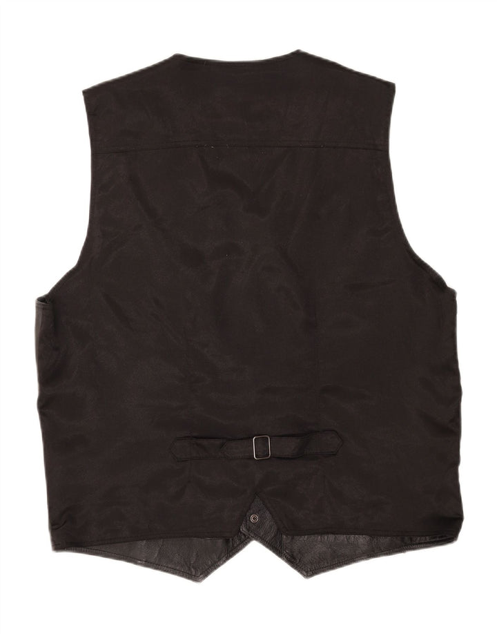CRIPPLE CREEK Mens Leather Waistcoat XL Black Leather Vintage Cripple Creek and Second-Hand Cripple Creek from Messina Hembry 