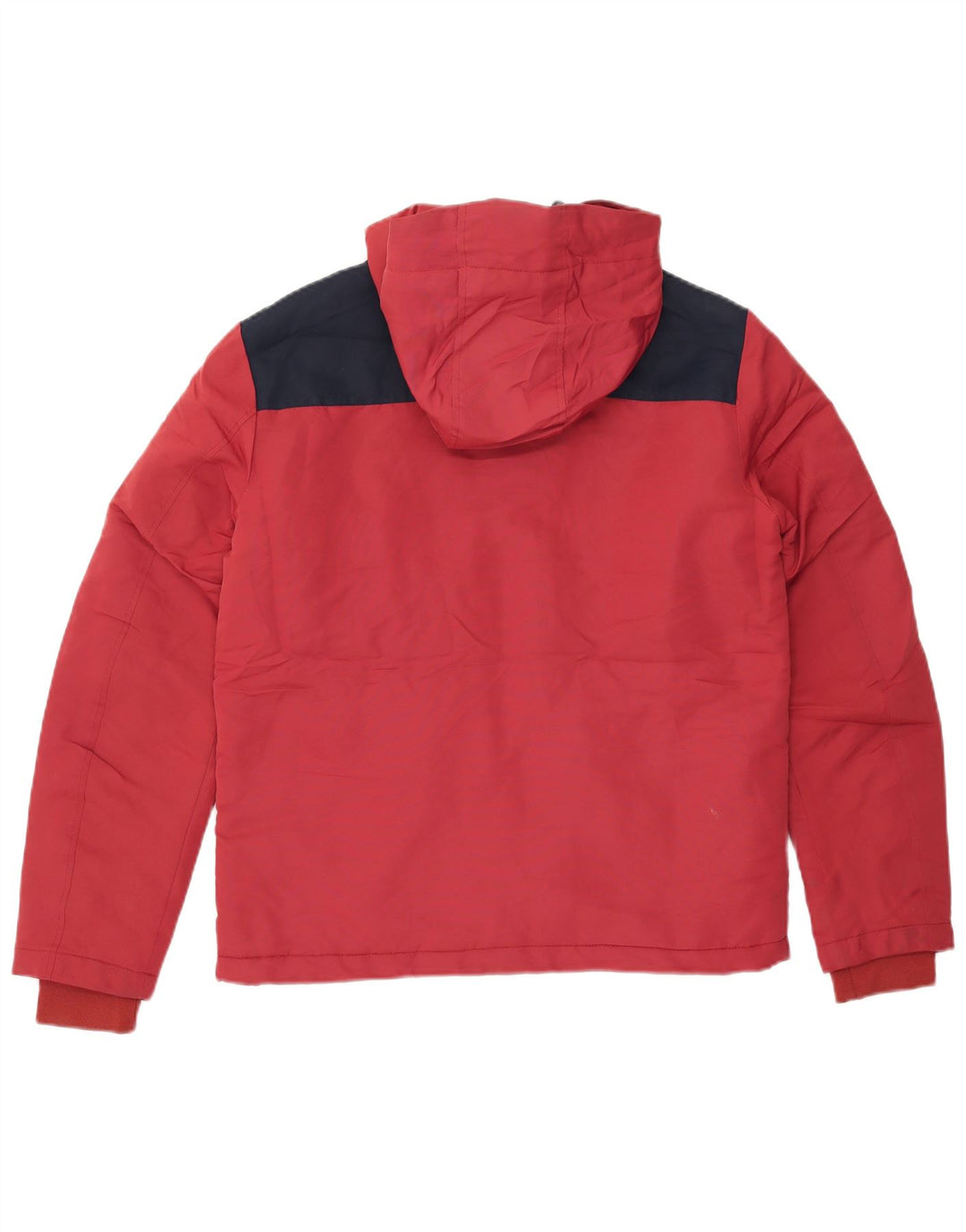 JACK & JONES Mens Hooded Windbreaker Jacket UK 38 Medium Red Colourblock