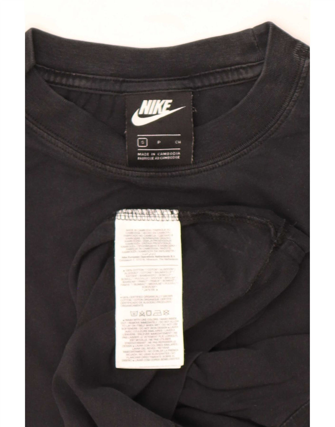 Nike Womens Oversized T-Shirt Top UK 10 Small Black Cotton