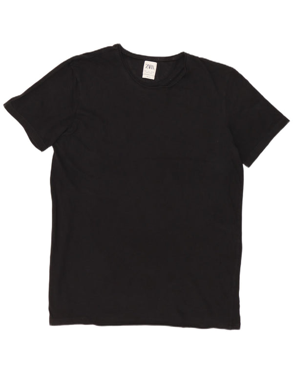 ZARA Mens T-Shirt Top Large Black