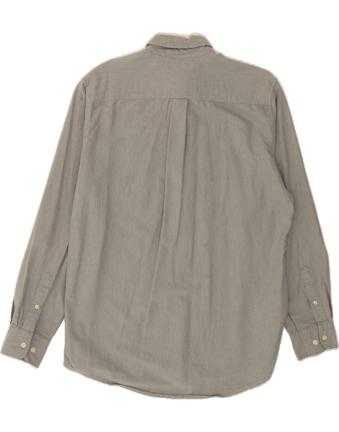 TOMMY HILFIGER Mens Classic Fit Shirt Medium Grey Cotton Vintage Tommy Hilfiger and Second-Hand Tommy Hilfiger from Messina Hembry 