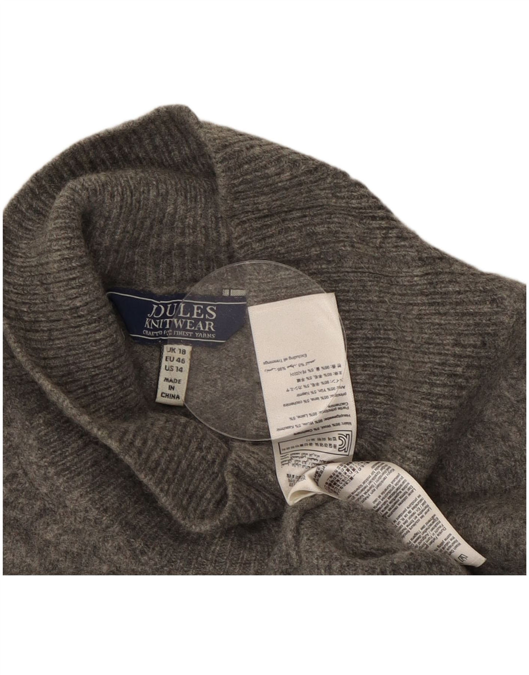 JOULES Womens Oversized Turtle Neck Jumper Sweater UK 18 XL  Grey Wool