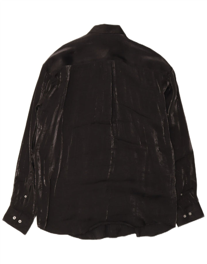 Paolo Negrato Mens Shirt Size 41/42 Large Black Viscose