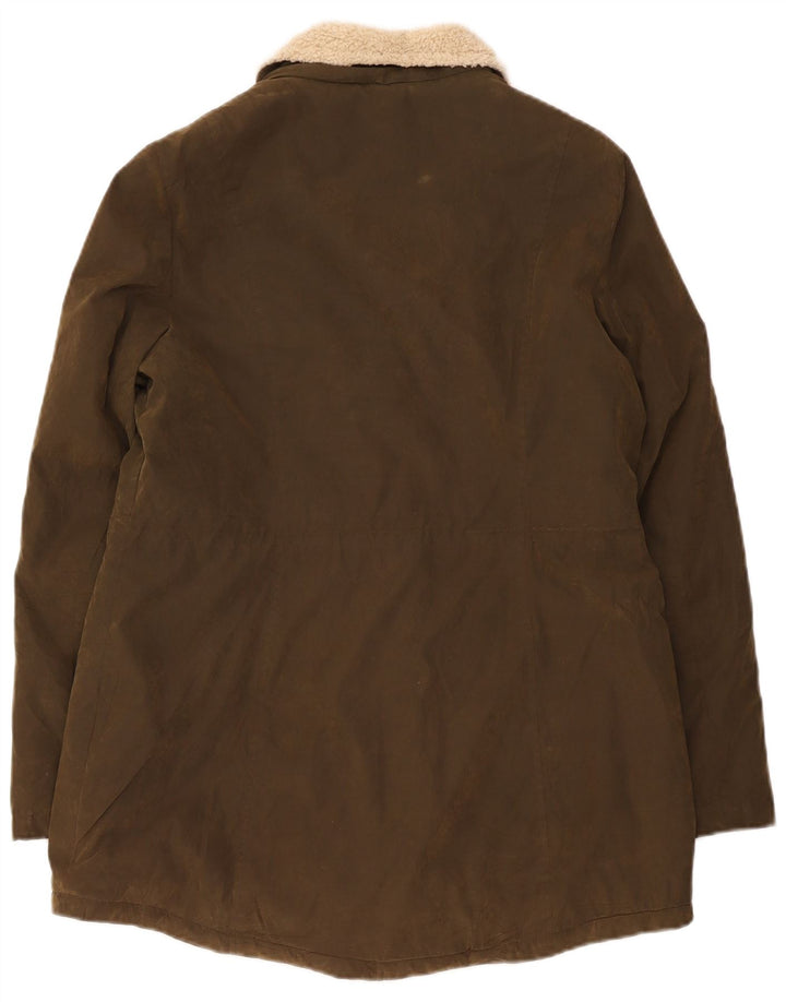 Nautica Womens Sherpa Parka Jacket UK 16 Large Khaki Polyester