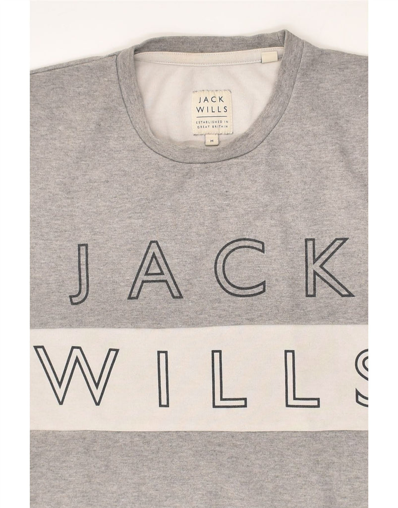 JACK WILLS Mens Graphic Sweatshirt Jumper Medium Grey Cotton | Vintage Jack Wills | Thrift | Second-Hand Jack Wills | Used Clothing | Messina Hembry 