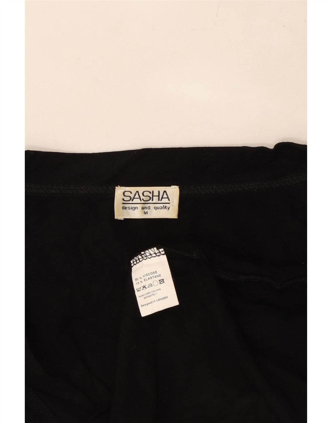 SASHA Womens Crop Blouse Top UK 12 Medium Black Viscose