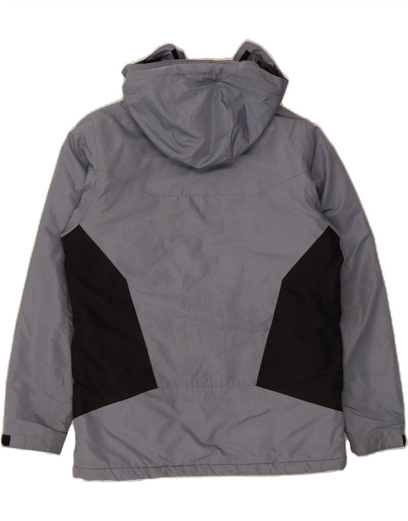COLUMBIA Mens Hooded Windbreaker Jacket UK 38 Medium Grey Colourblock Vintage Columbia and Second-Hand Columbia from Messina Hembry 