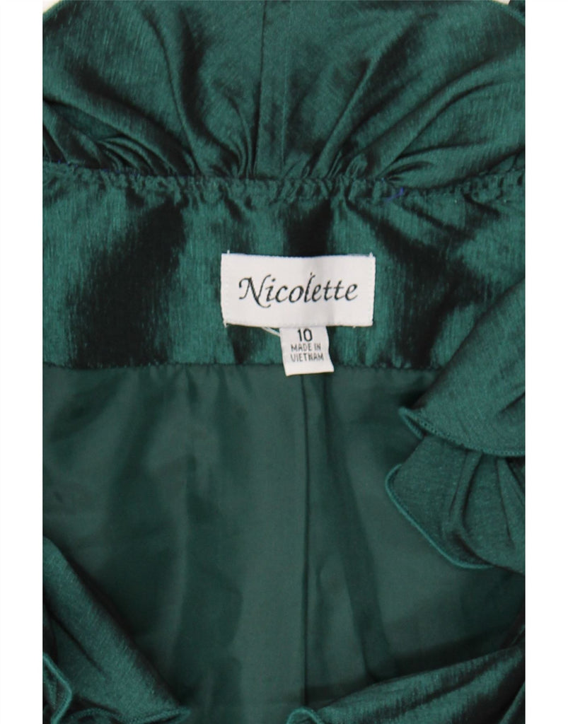 NICOLETTE Womens 3/4 Sleeve Shirt Blouse UK 10 Small Green Polyester Vintage Nicolette and Second-Hand Nicolette from Messina Hembry 