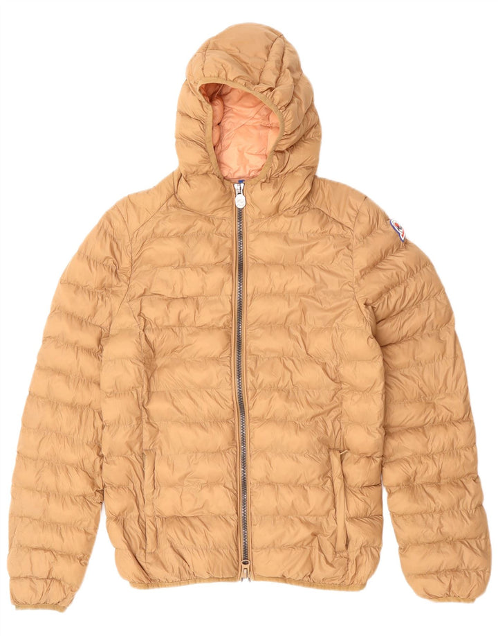 INVICTA Womens Hooded Padded Jacket UK 16 Large Beige Polyamide