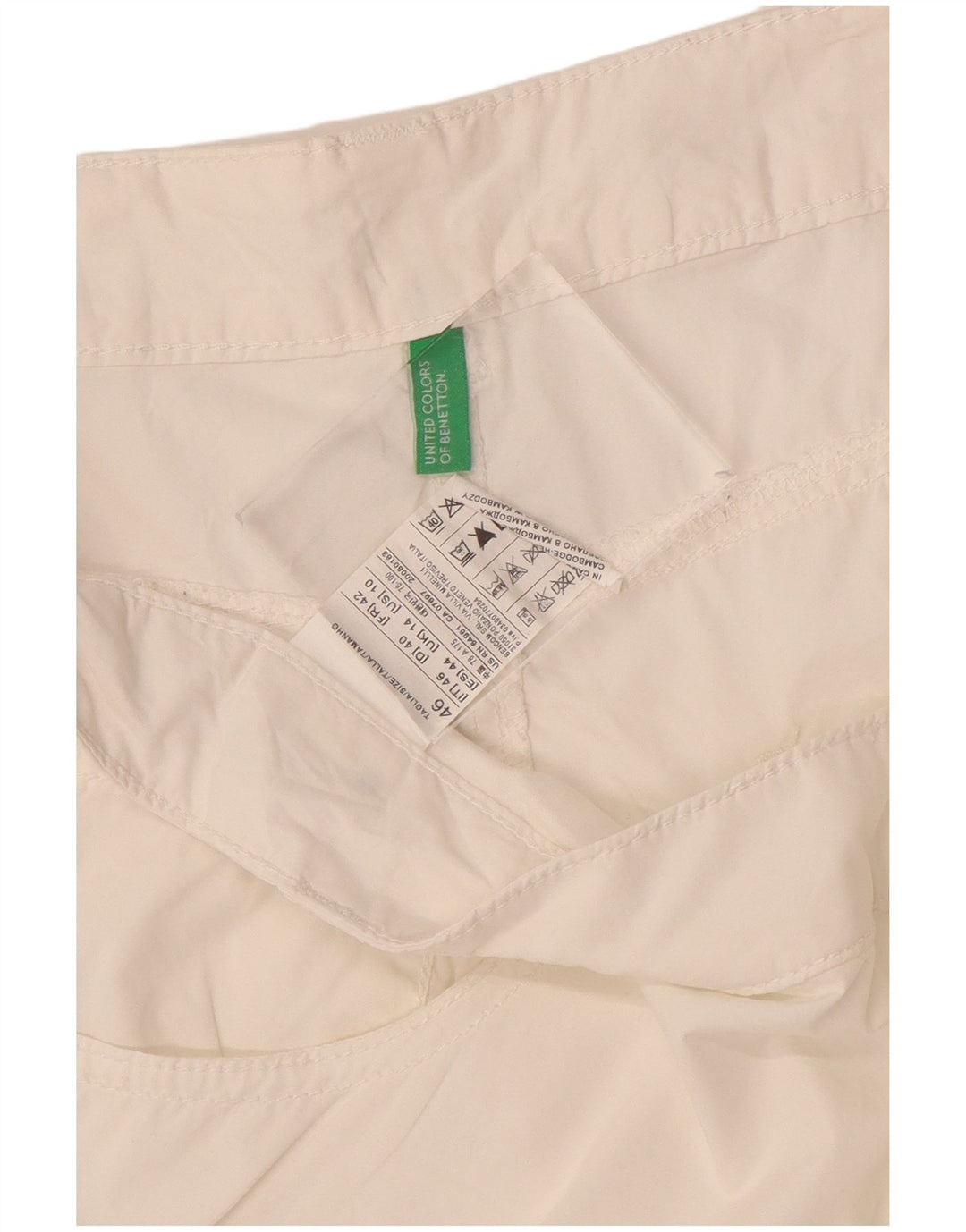 BENETTON Womens Casual Shorts UK 14 Large W38  White Cotton