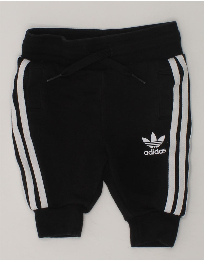 ADIDAS Baby Boys Joggers Tracksuit Trousers 0-3 Months Black Cotton | Vintage Adidas | Thrift | Second-Hand Adidas | Used Clothing | Messina Hembry 