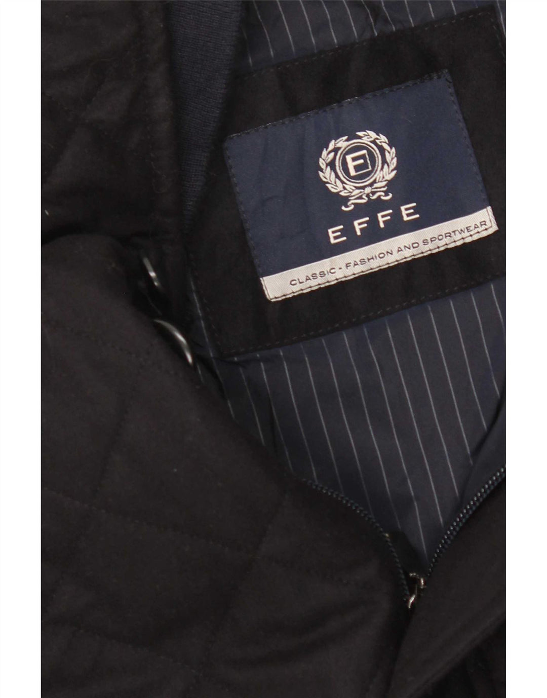 Vintage Mens Quilted Jacket IT 60 4XL Navy Blue Wool