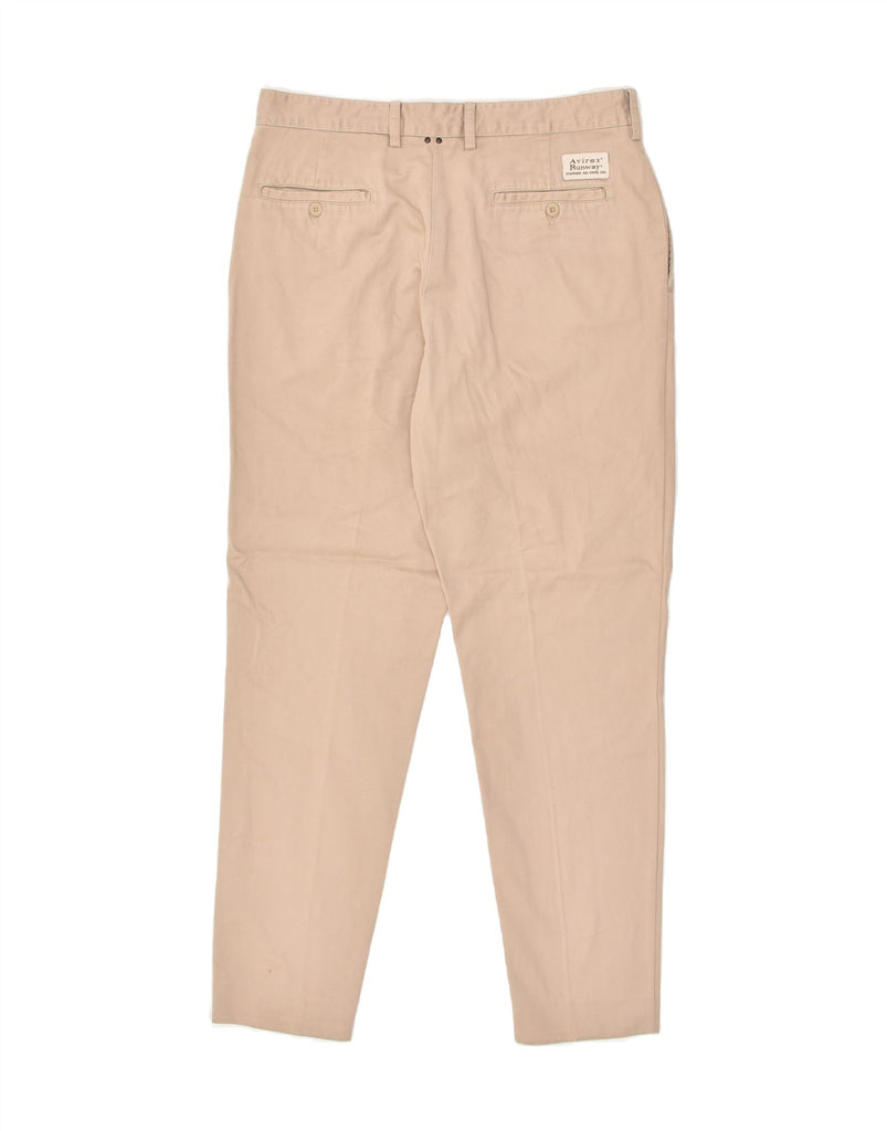 AVIREX Mens High Waist Tapered Chino Trousers W36 L32 Beige Cotton | Vintage Avirex | Thrift | Second-Hand Avirex | Used Clothing | Messina Hembry 