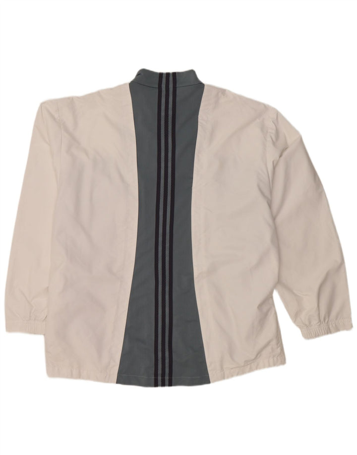 ADIDAS Mens Tracksuit Top Jacket UK 46/48 XL White Colourblock Polyester