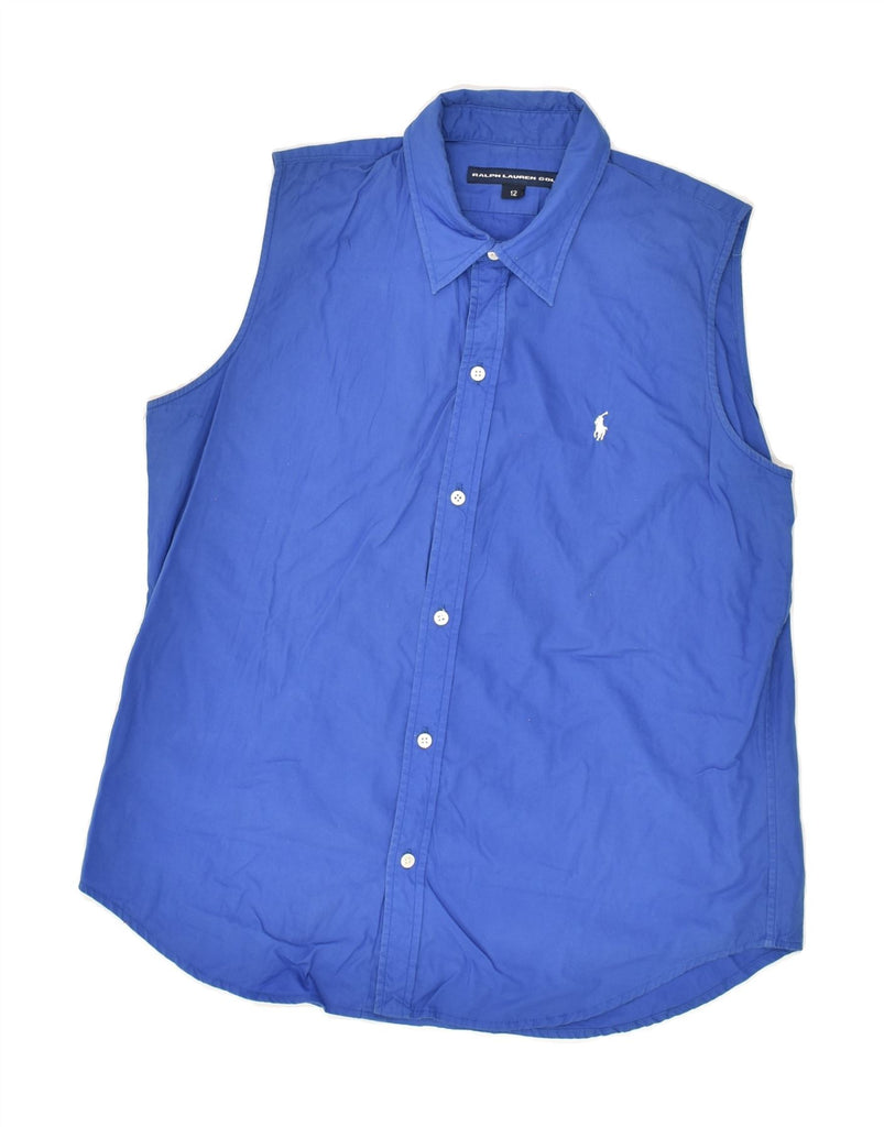 RALPH LAUREN Boys Sleeveless Shirt 11-12 Years Blue Cotton | Vintage Ralph Lauren | Thrift | Second-Hand Ralph Lauren | Used Clothing | Messina Hembry 
